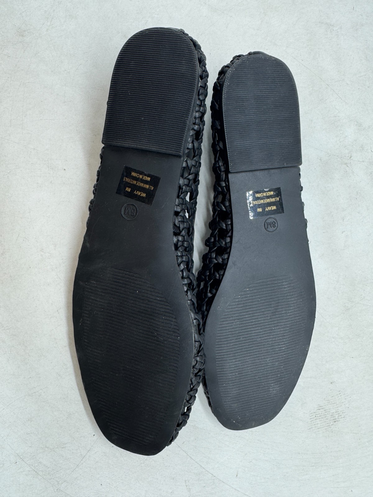 Cushionaire Weavy Woven Mary Jane Women’s Black Comfort Slip-On Flats – 8