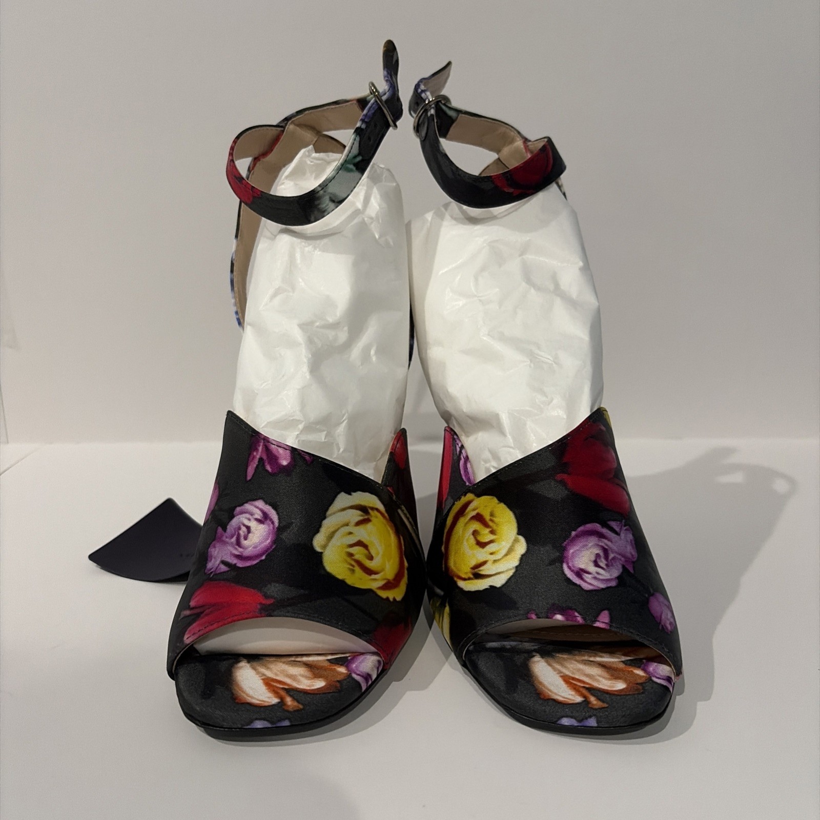 Prada Duchesse Little Flowers Ankle Wrap Sandals US Size 7.5 EU 37.5