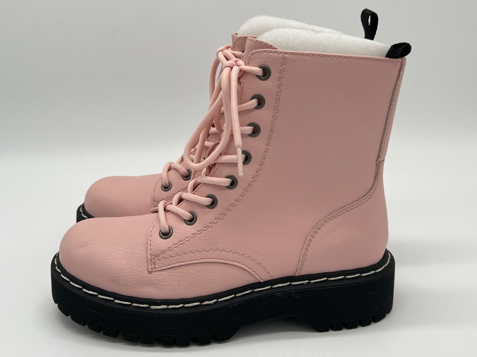 Unionbay Pink Hayden Lace-Up Combat Boots Size 6M