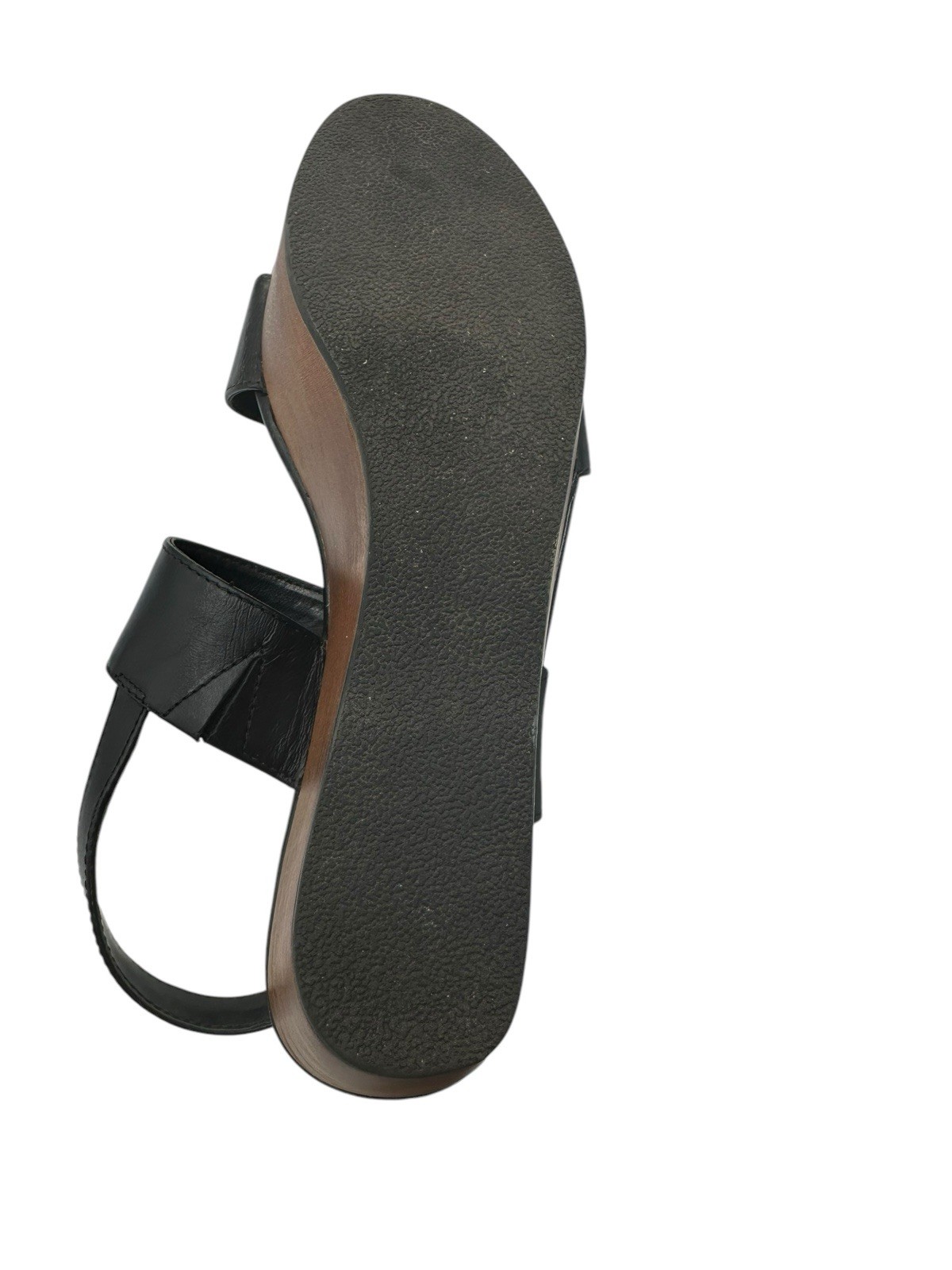 J. Jill Wedge Sandals Leather Wood Summer Vacation Casual Womens 7.5M