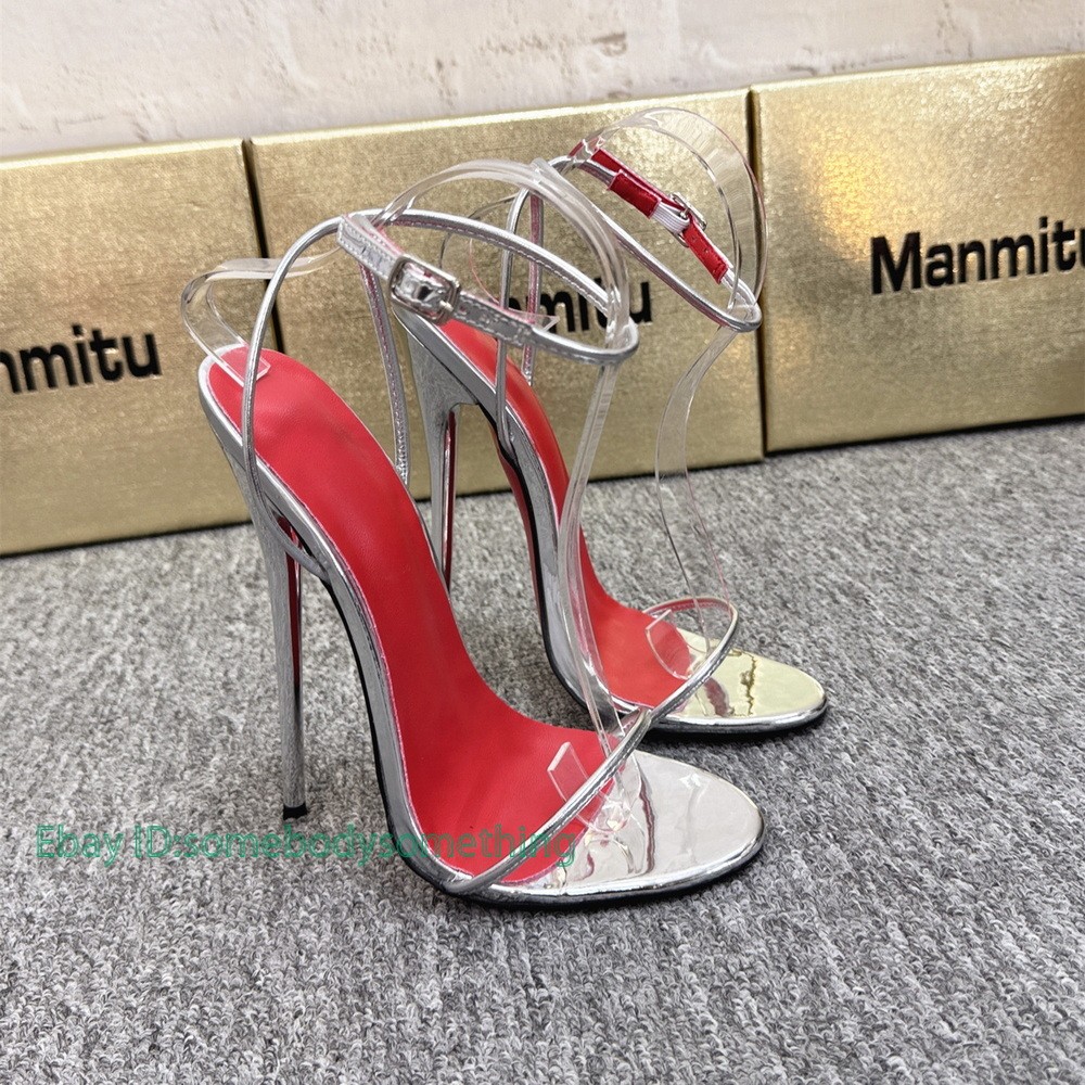12/14/16CM Heeled Sandals Sexy Stage Show Party Summer Shoes Round Strap Black
