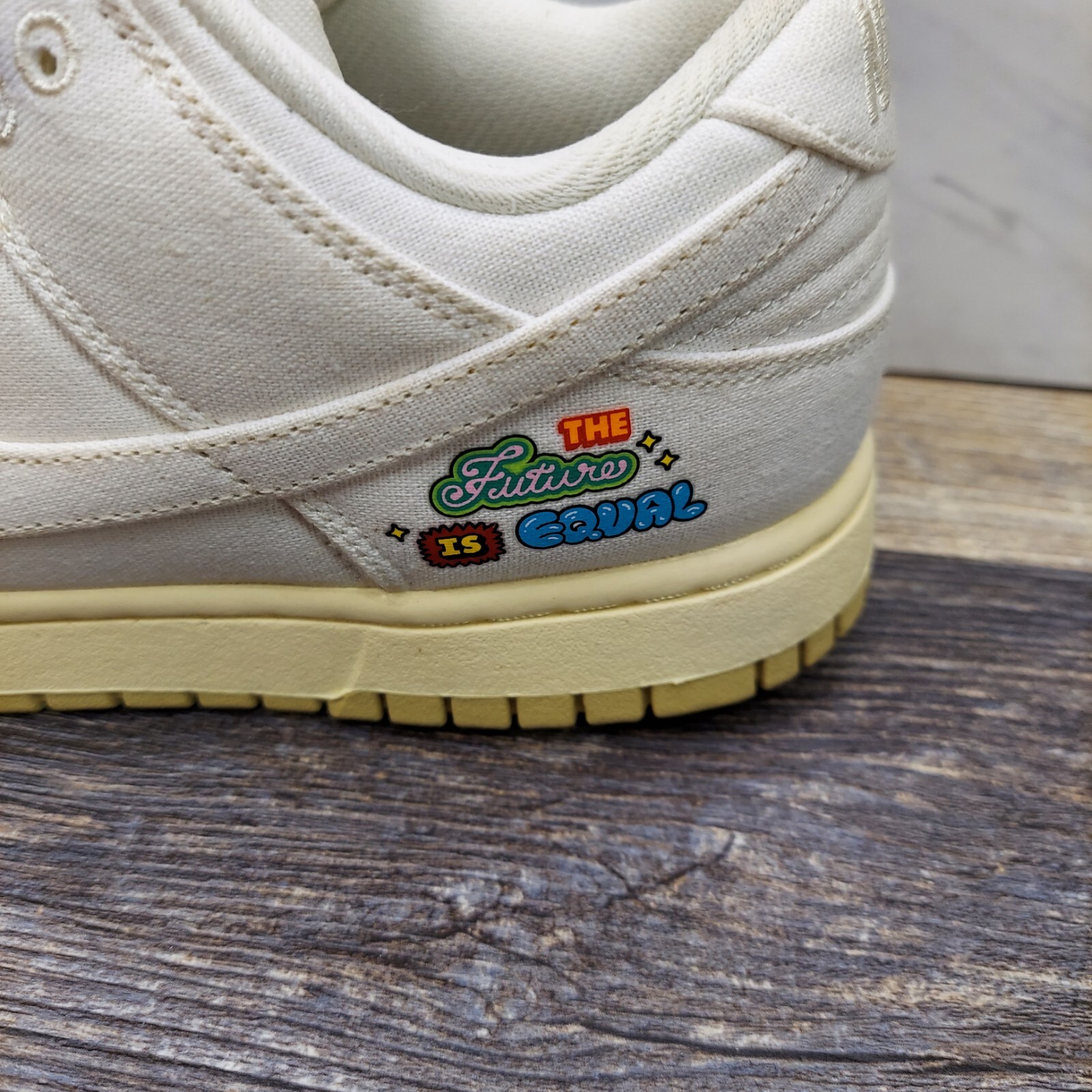 Nike Dunk Low SE The Future Is Equal Sail Cashmere Gold FD0868-133 Womens Size 9