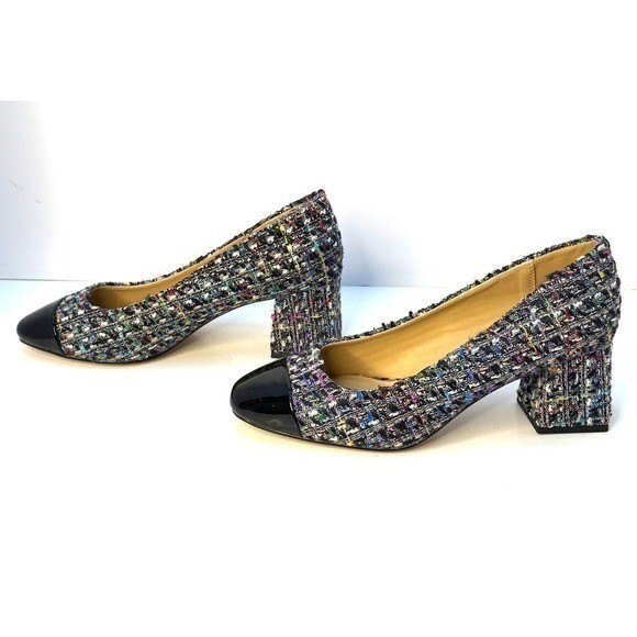 On 34th Tilly Cap-Toe Block-Heel Pumps, Multi Color Size 8.5 M NWT/BOX