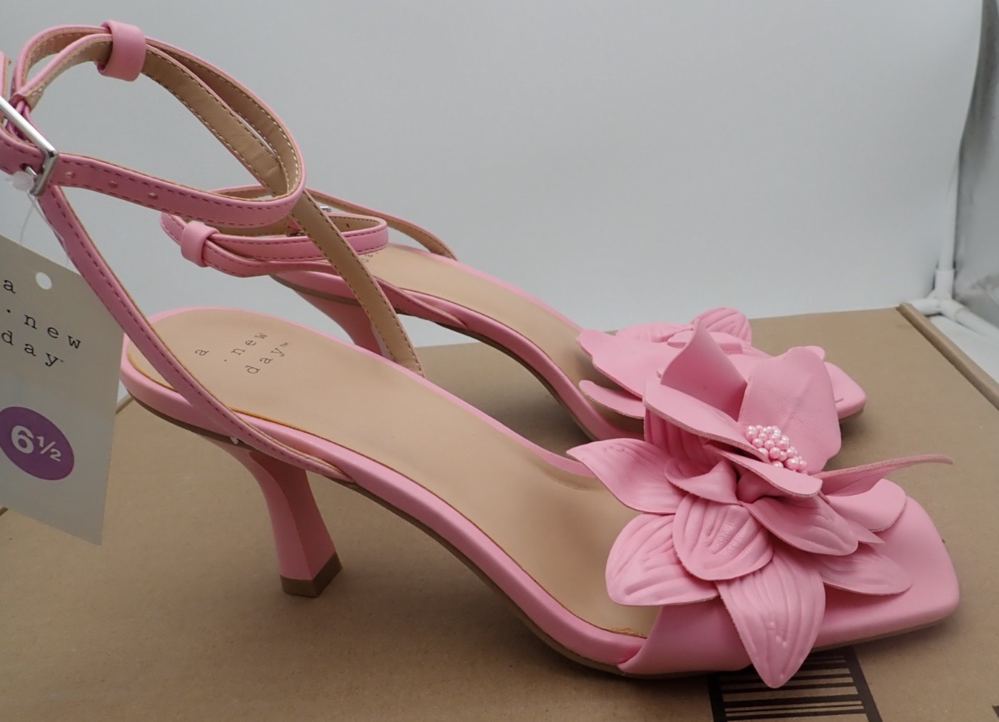 Women’s Antonette Pink Flowered Heels – A New Day sizes 6.5, 8, & 8.5