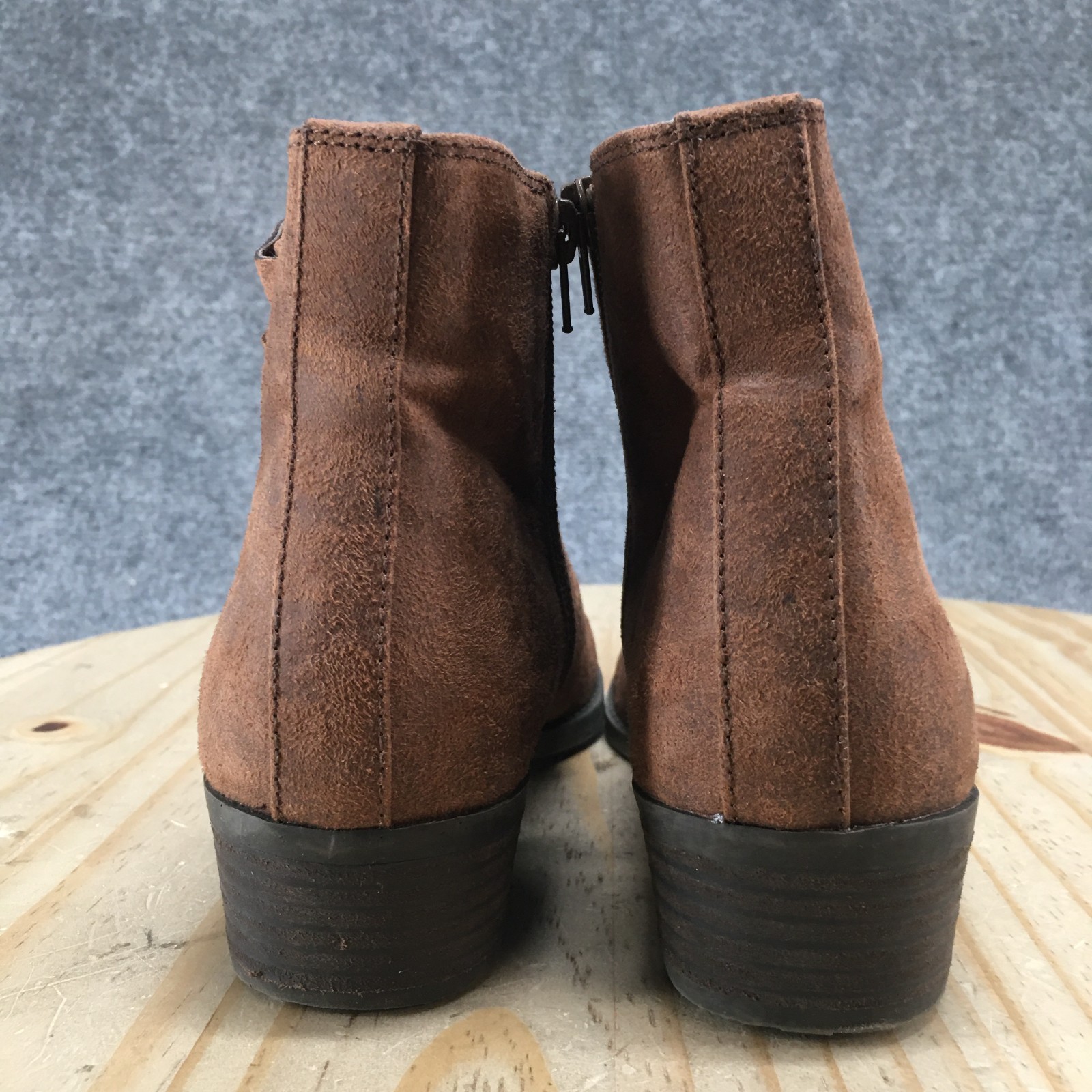 Carlos By Carlos Santana Boots Womens 9 M Bert Side Zip Ankle Bootie Brown