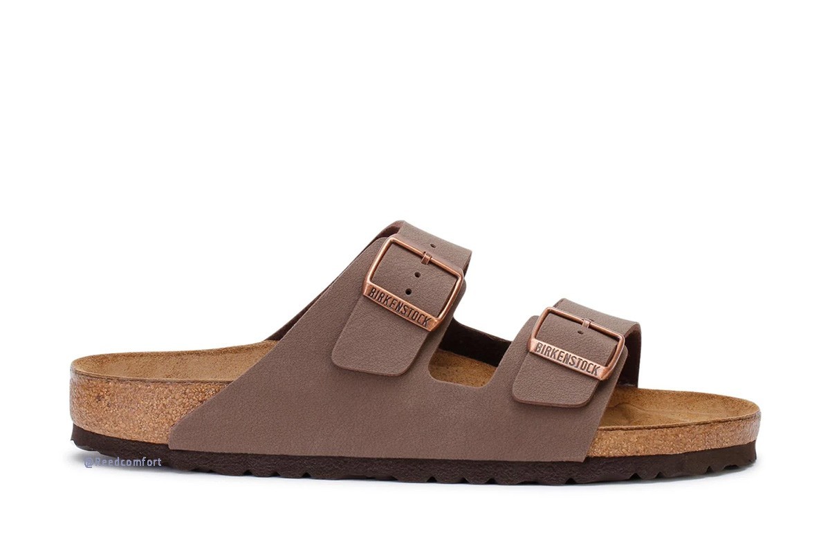 Birkenstock Arizona Mocca Leather Sandals Birkibuc Unisex Shoes New w/ Box