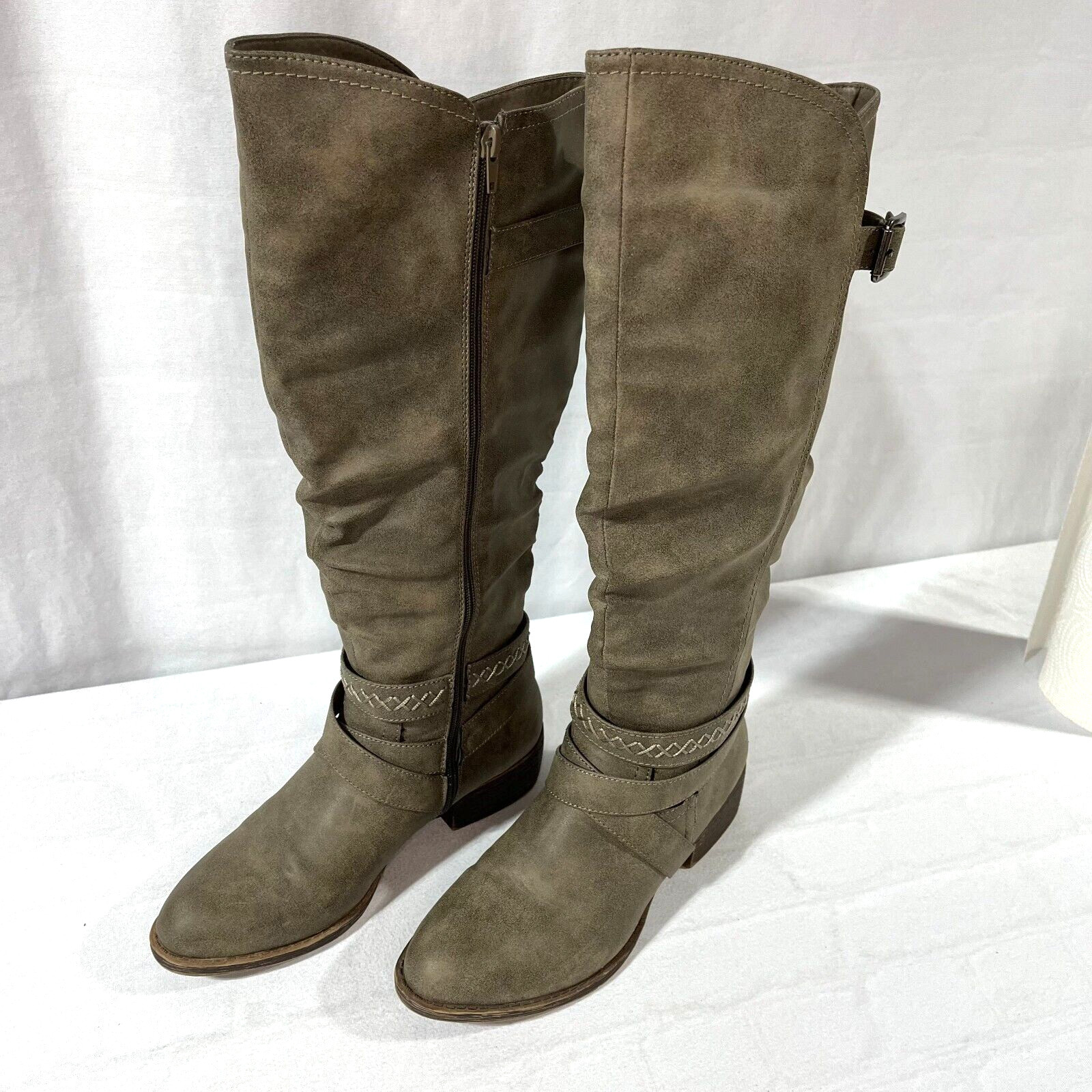 Women’s Rampage Knee High Tall Riding Boot, Size 9M, Brownish Gray