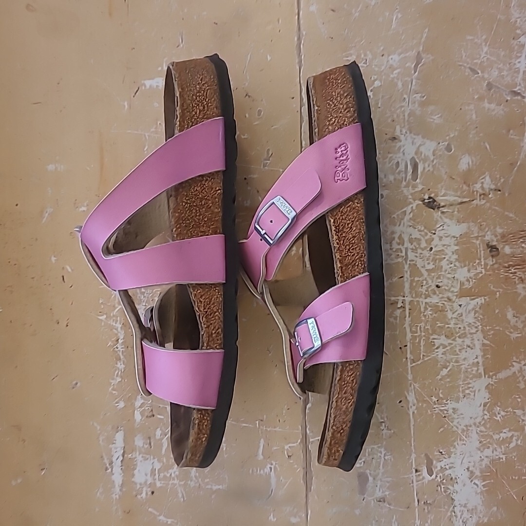 Birkis Birkenstock Women EU 36 US 5 Leather Sandals Slides Slip On Pink