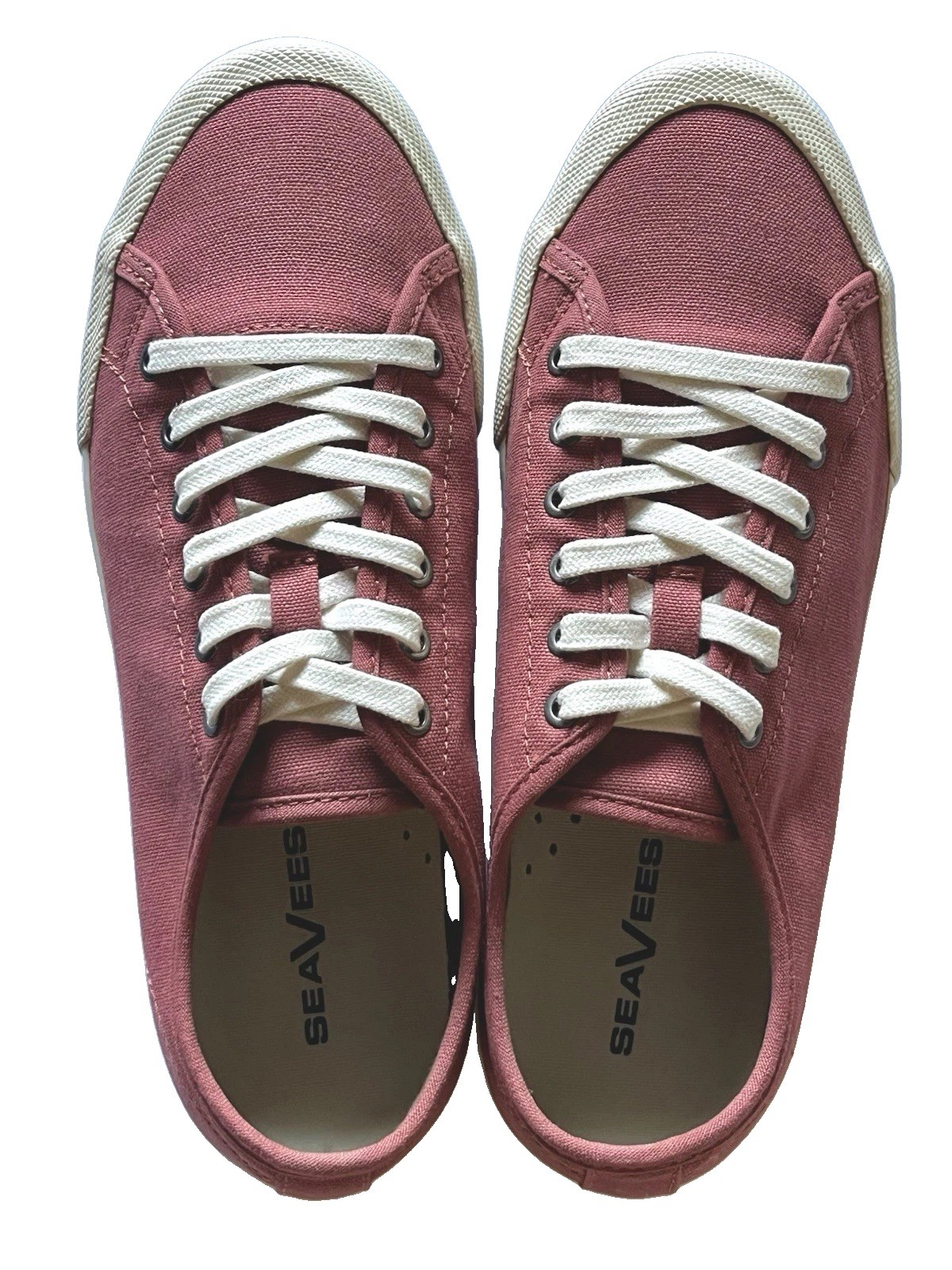 SeaVees Monterey Sneaker Standard Brick Red Cotton Canvas Womens 9 Low Top