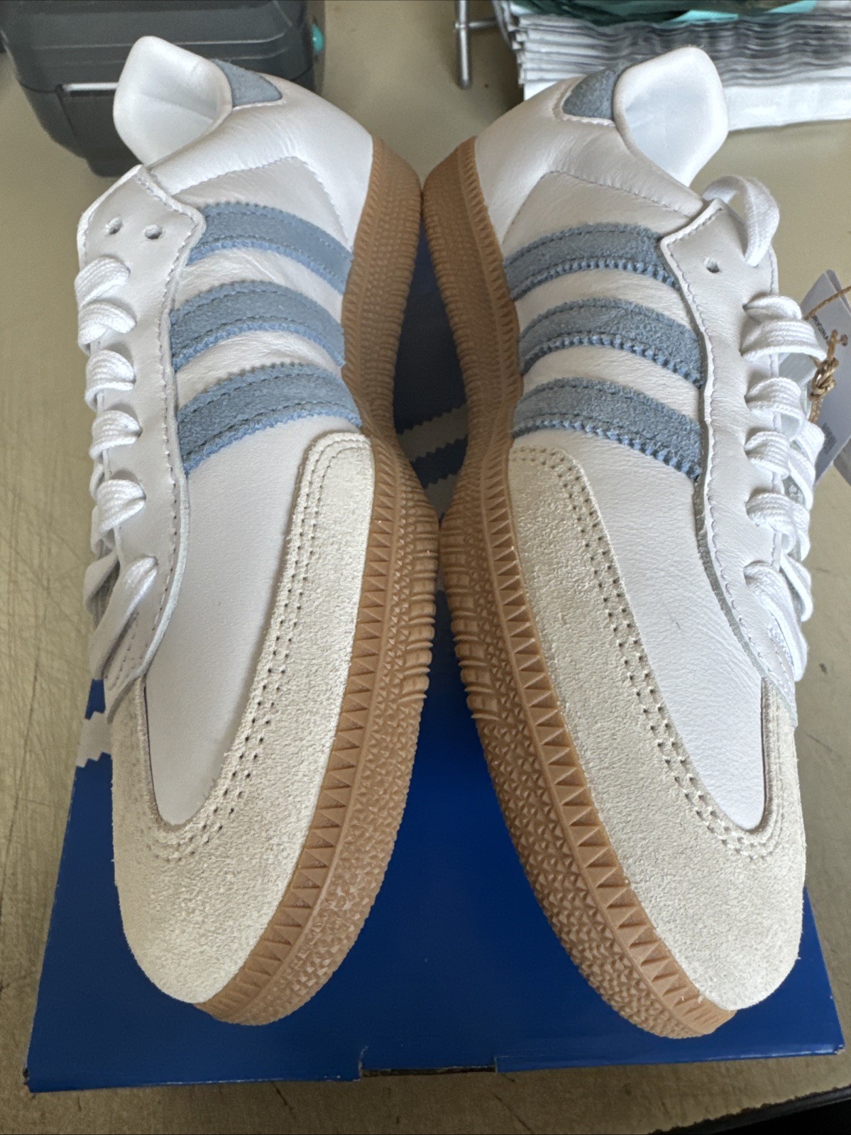 PICK SIZE – Adidas JS1391 Women’s Samba OG White Alumina Ash Blue Sneakers