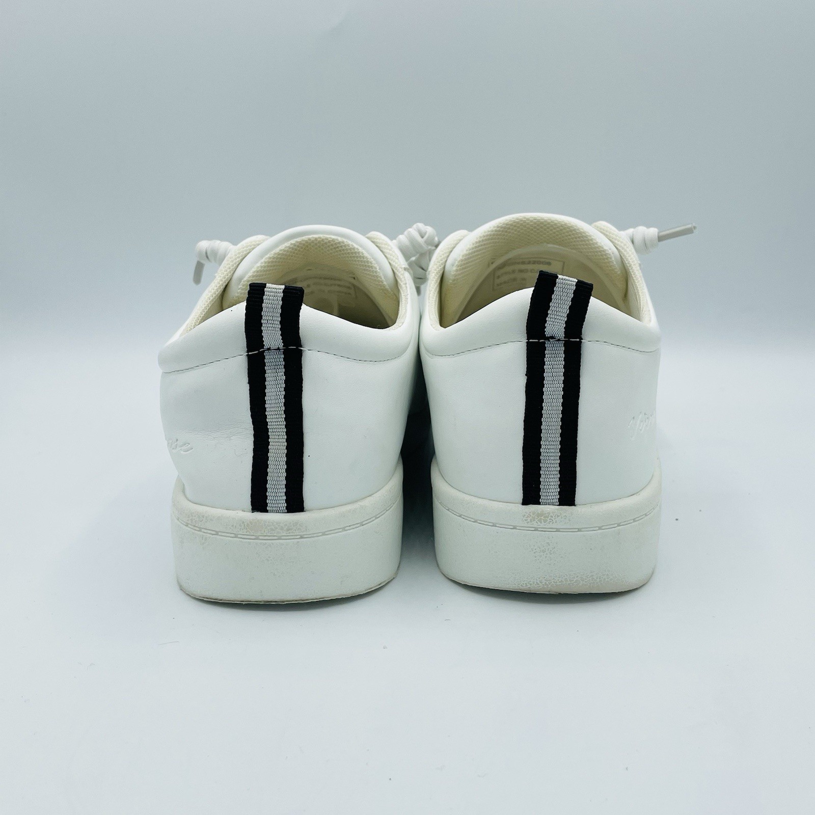 Womens Size 7.5 Vepose Shoes White Elastic Lace Up Slip On Comfort Sneakers