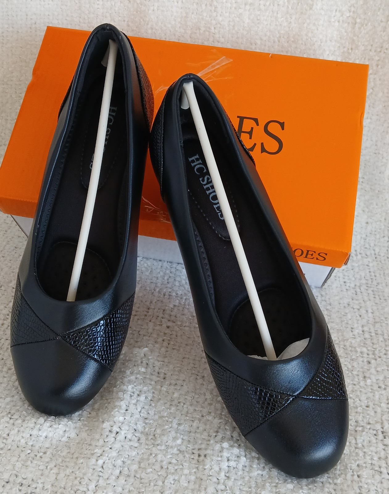 Women’s Orthopedic Low Heel Slip On Dress Shoes Arch Support Comfort Black Sz 7