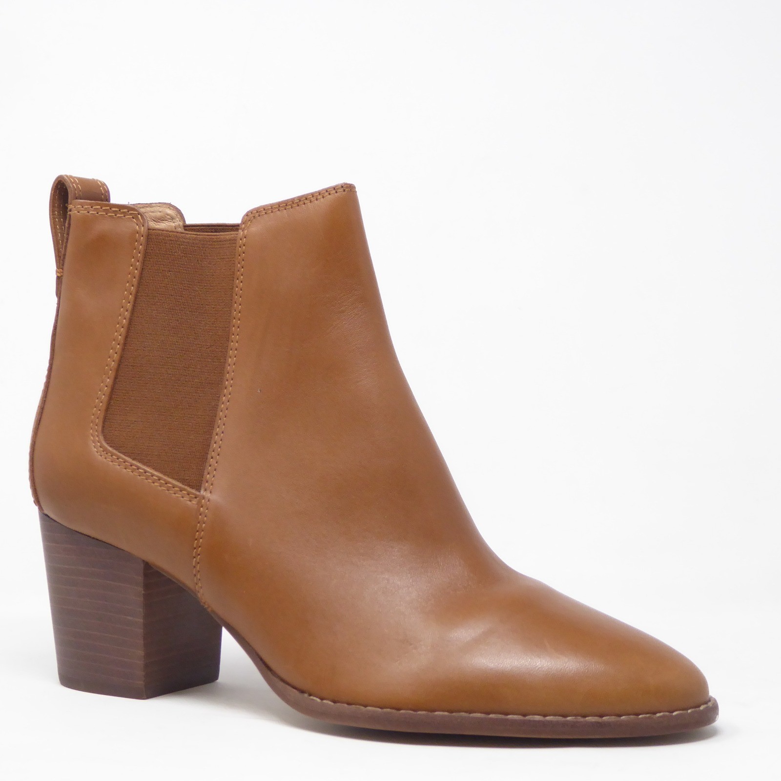 NEW Madewell Womens Regan Chelsea Boots Tan Brown Leather Block Heel Size 10