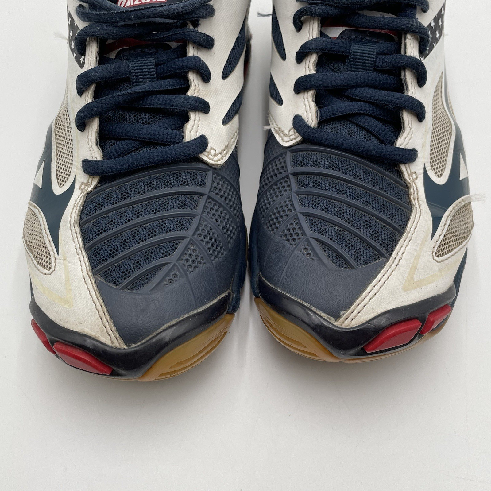 Mizuno Wave Lightning Z3 Womens Size 7 Volleyball Shoes USA FLAG Red White Blue