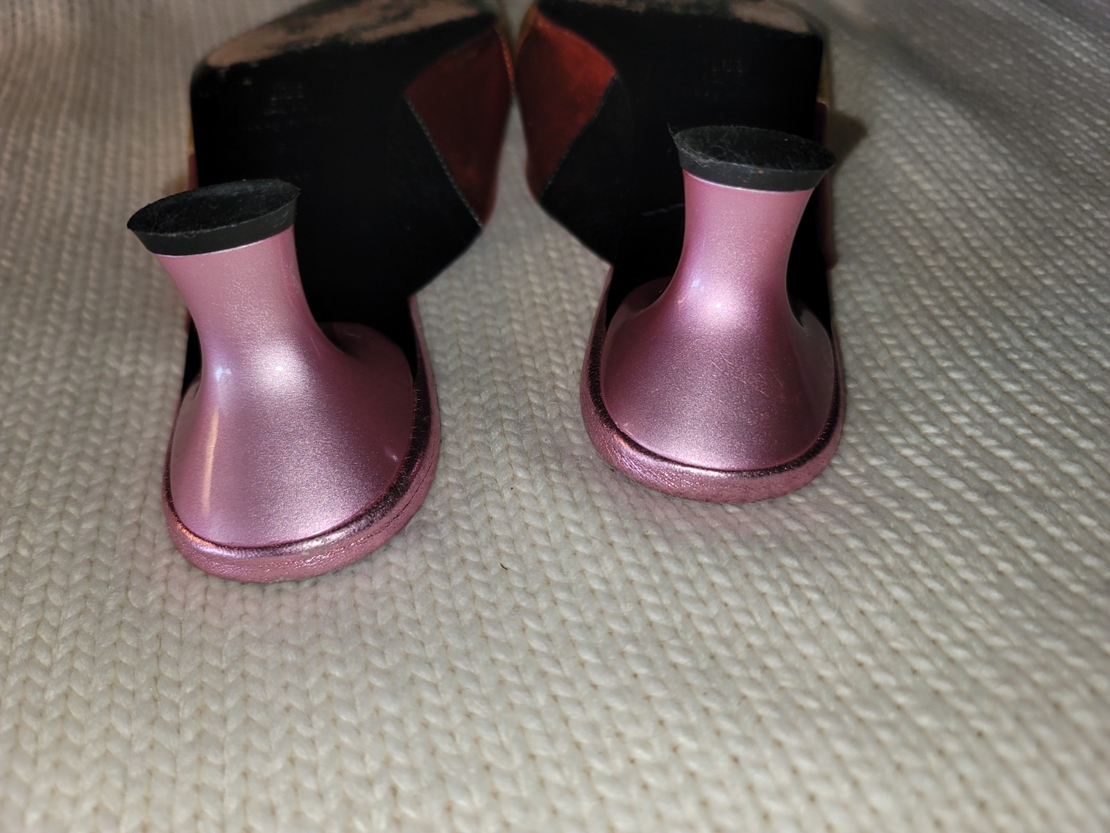 Via Spiga Colorful Leather Open Toe Slip On Sandals with Heels Size 8.5