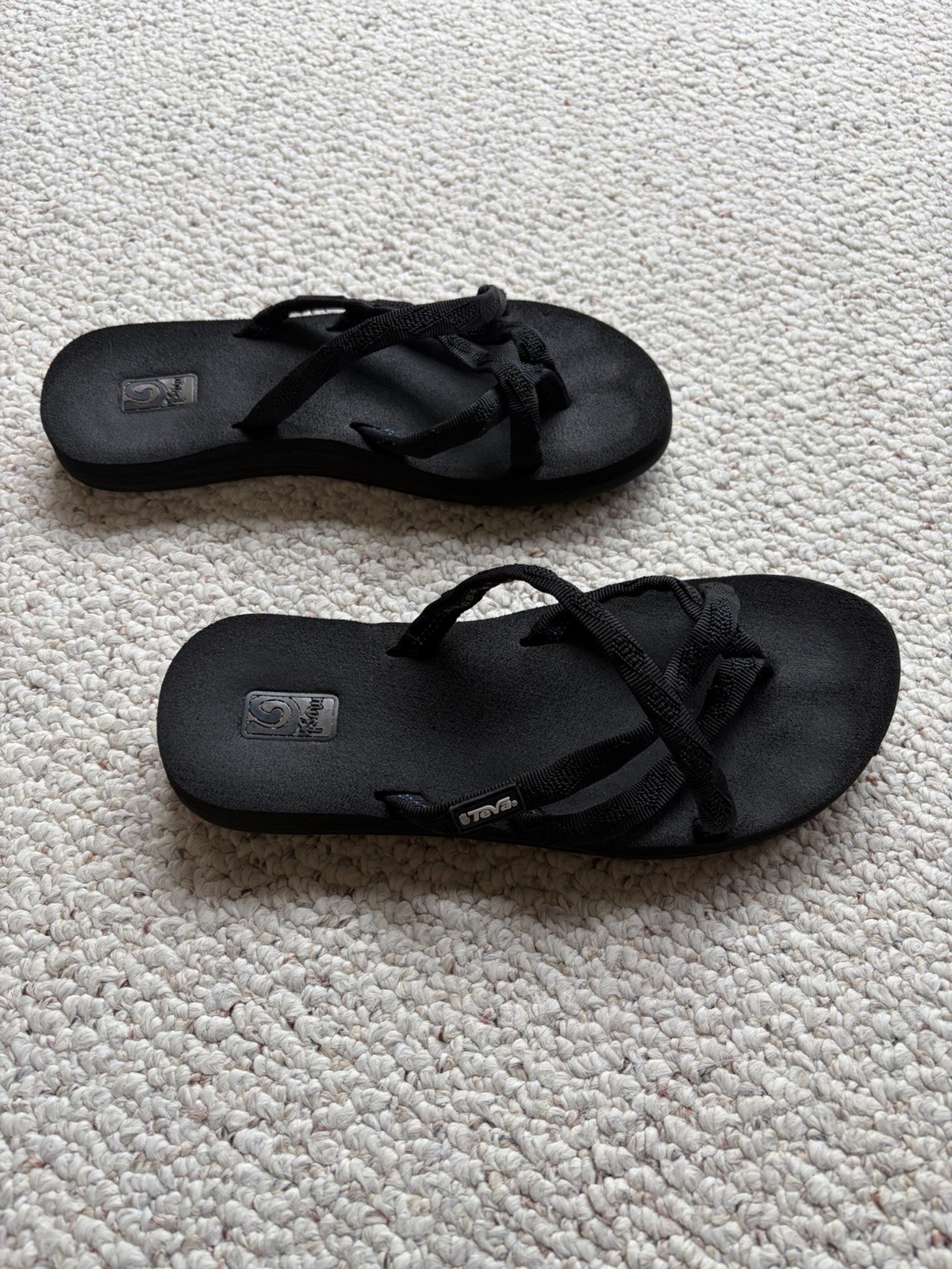 Teva Mush Olawahu 6840 Flip Flop Thong Sandals Womens Size 7 All Black