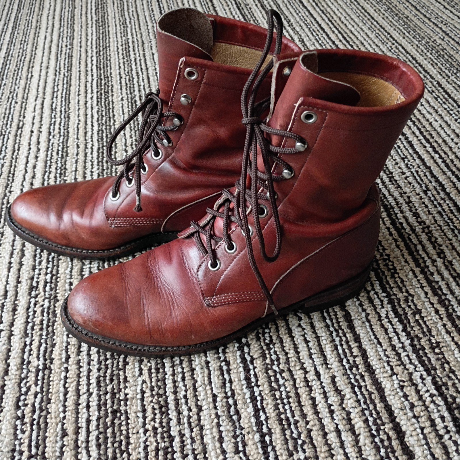Womens brown leather Western workwear boots sz 7 1/2B