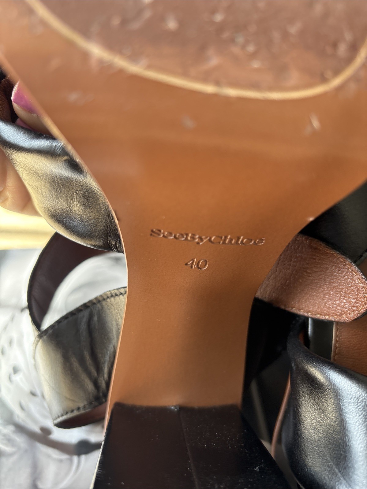 SeeByChloe Sandals Size 40 Black Leather