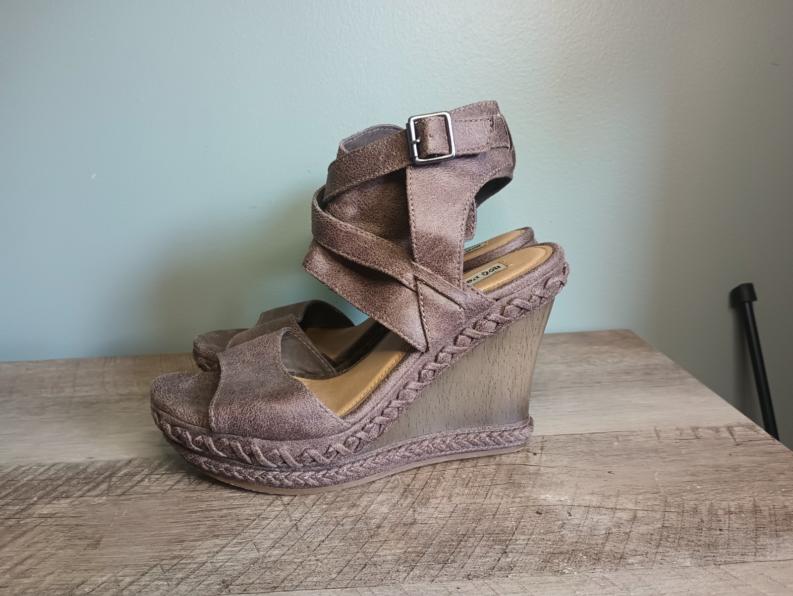 Not Rated Womens Boho Fairy Grunge Wedge Sandals 7.5 Ankle Strap Festival Y2K