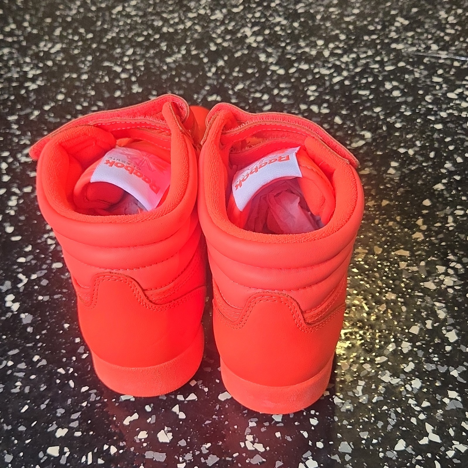 Reebok Freestyle Orange Flare W Women’s Leather Lace-Up Mid Top Sneakers GW7171