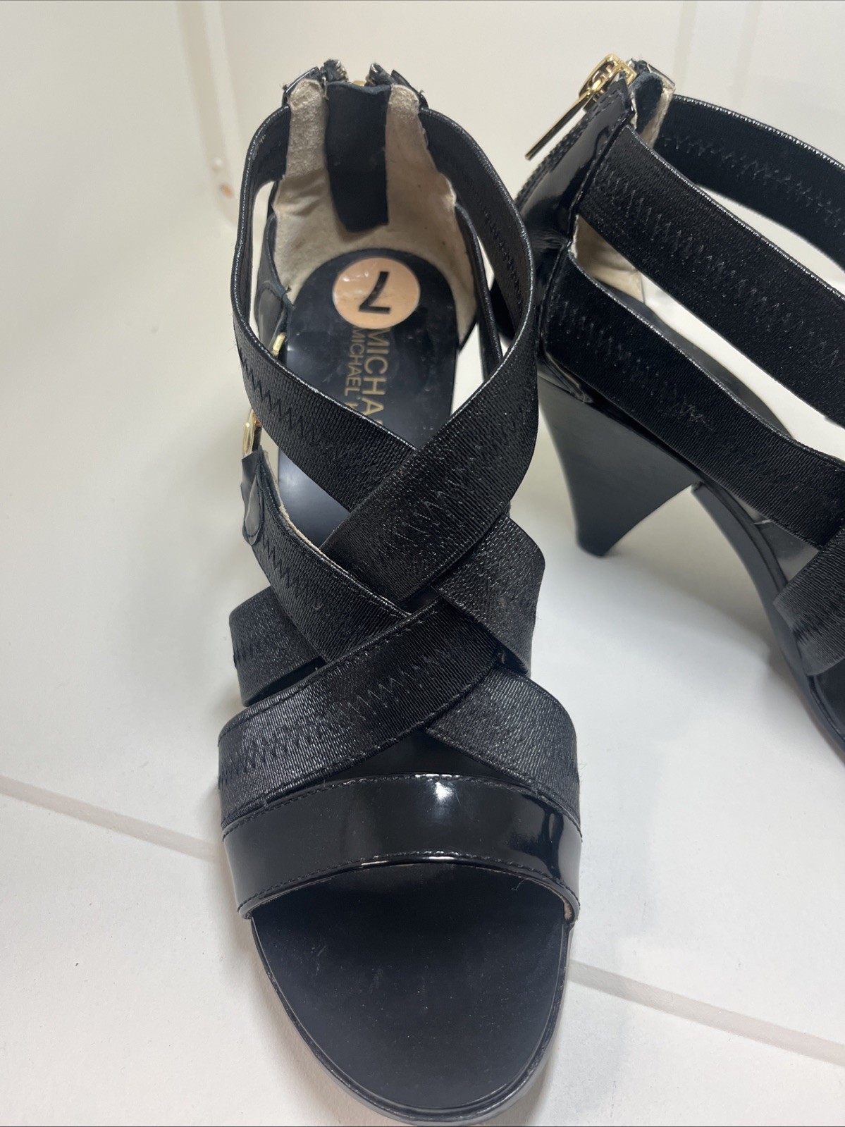Ladies Michael Kors Black Sandal Like New Dressy Casual Party Office Size 7