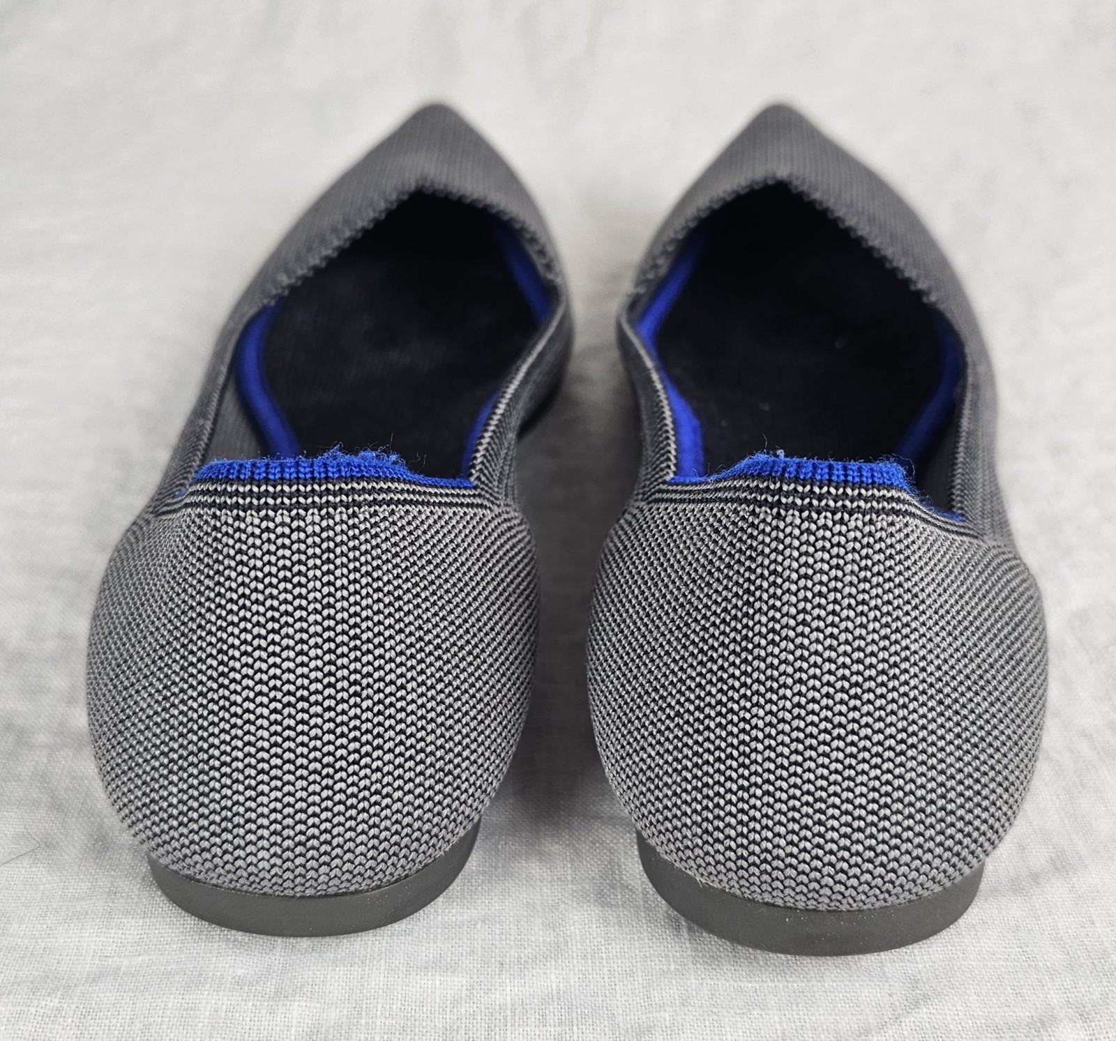 Rothys Womens Point Toe Flats Shoes Size 9 Navy Blue Gray Blended Fabric Comfort