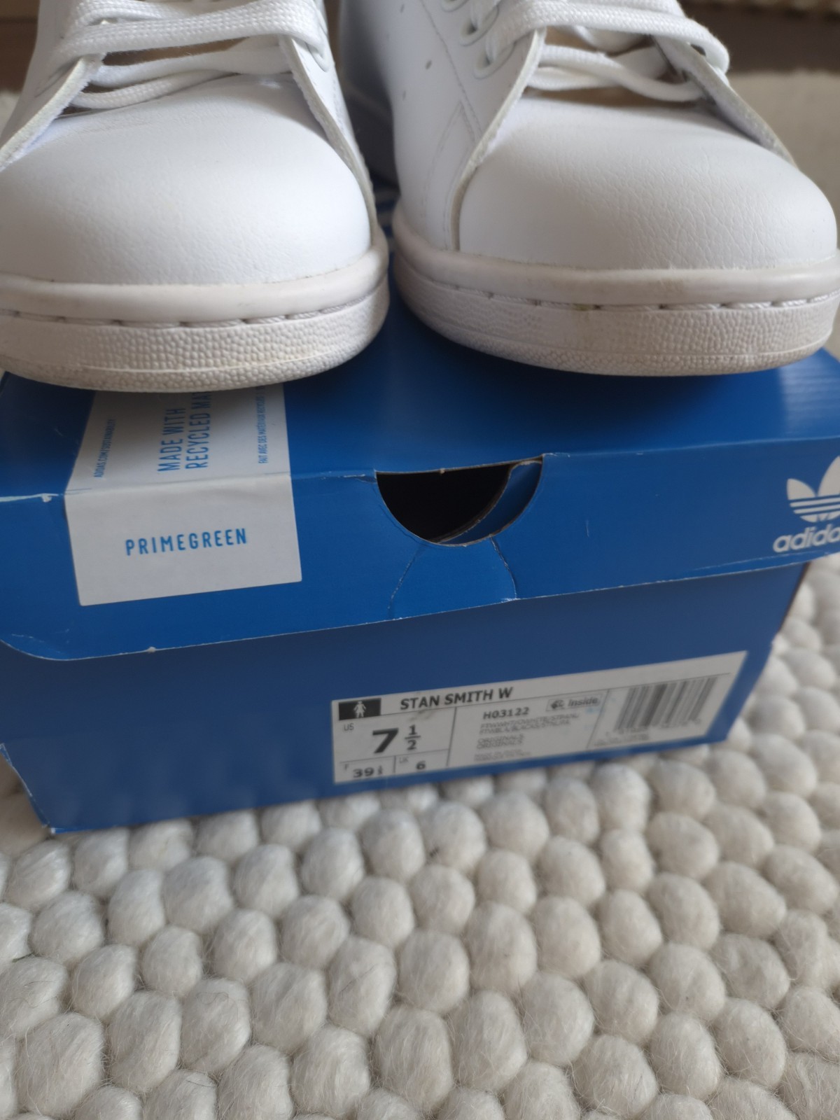 Size 7.5- Adidas Stan Smith White Pale Nude W