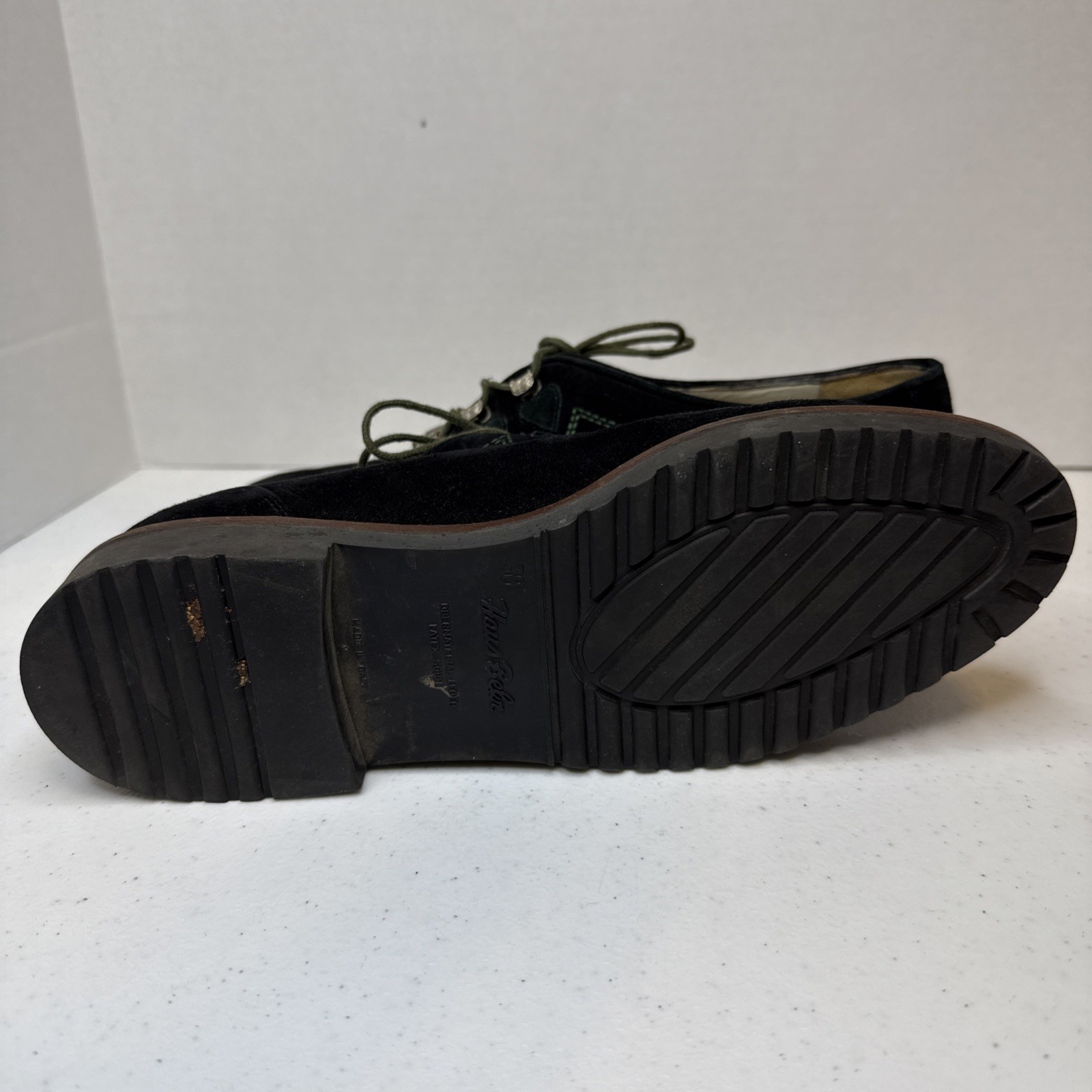 Haus Belir vintage shoes Sz 38 suede leather Deep Green With Hearts Germany🔥👀