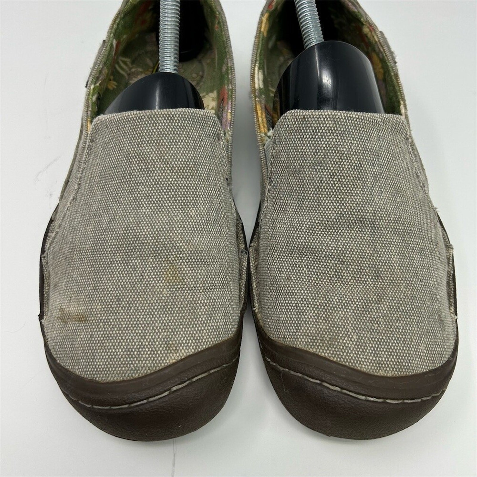 KEEN Women’s Slip-On Loafers Gray Floral Lining Casual Travel Flats Size 9.5