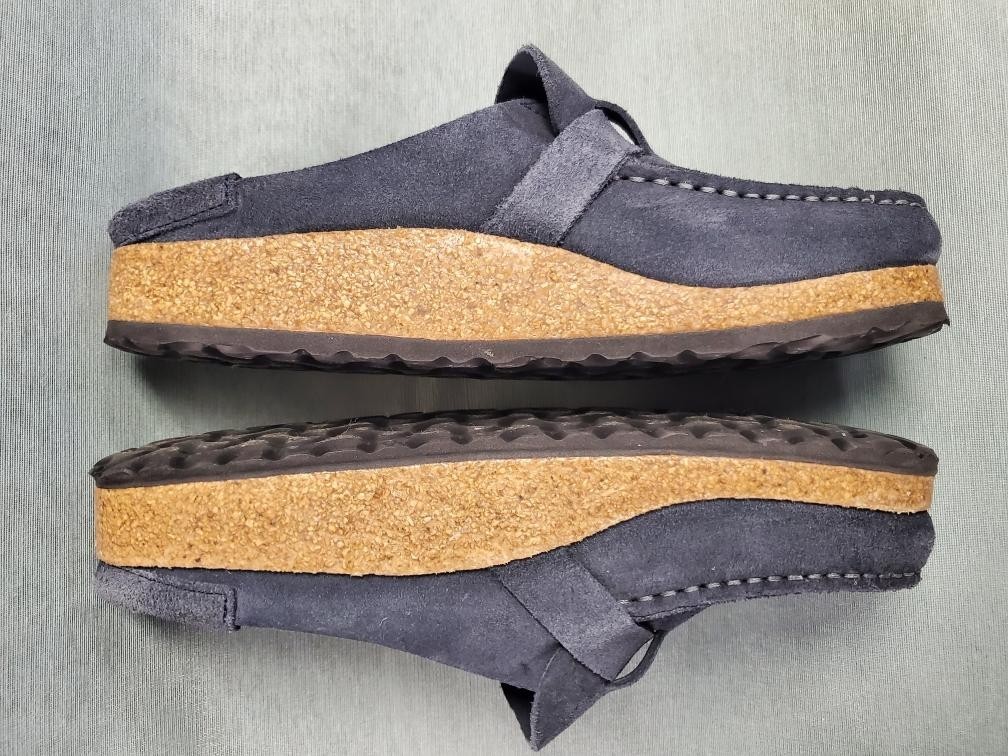 Birkenstock Buckley Suede Moccasin Clogs Bluish Greyish Mules EU 37 US 6-6.5