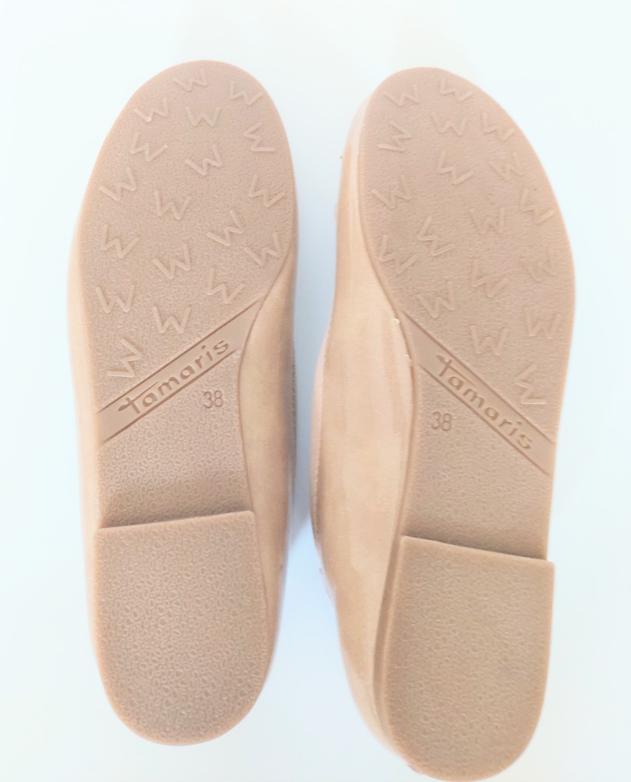 Tamaris Leather Ballet Flats Size US 7.5 EU 38 Tan Made In Germany