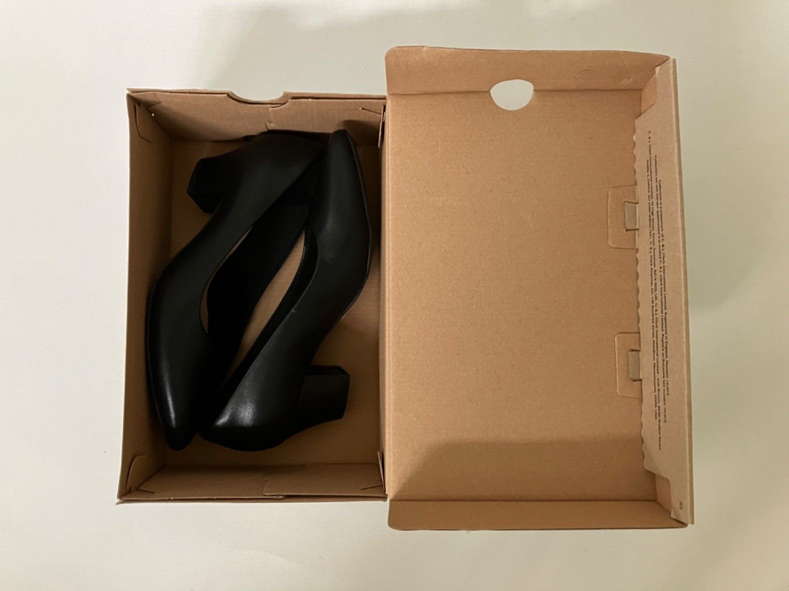 Clarks Ladies Teresa Step Black Leather Shoes Pumps 2” Heel 7 Medium (B,M) New