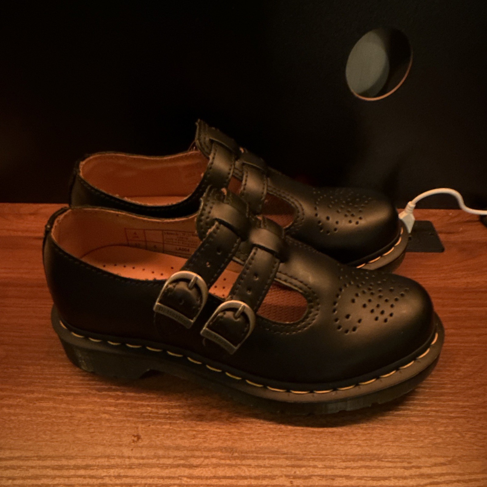 Dr Martens 8065 Mary Jane Black Smooth Leather Shoes Women’s Size 7 NWOB
