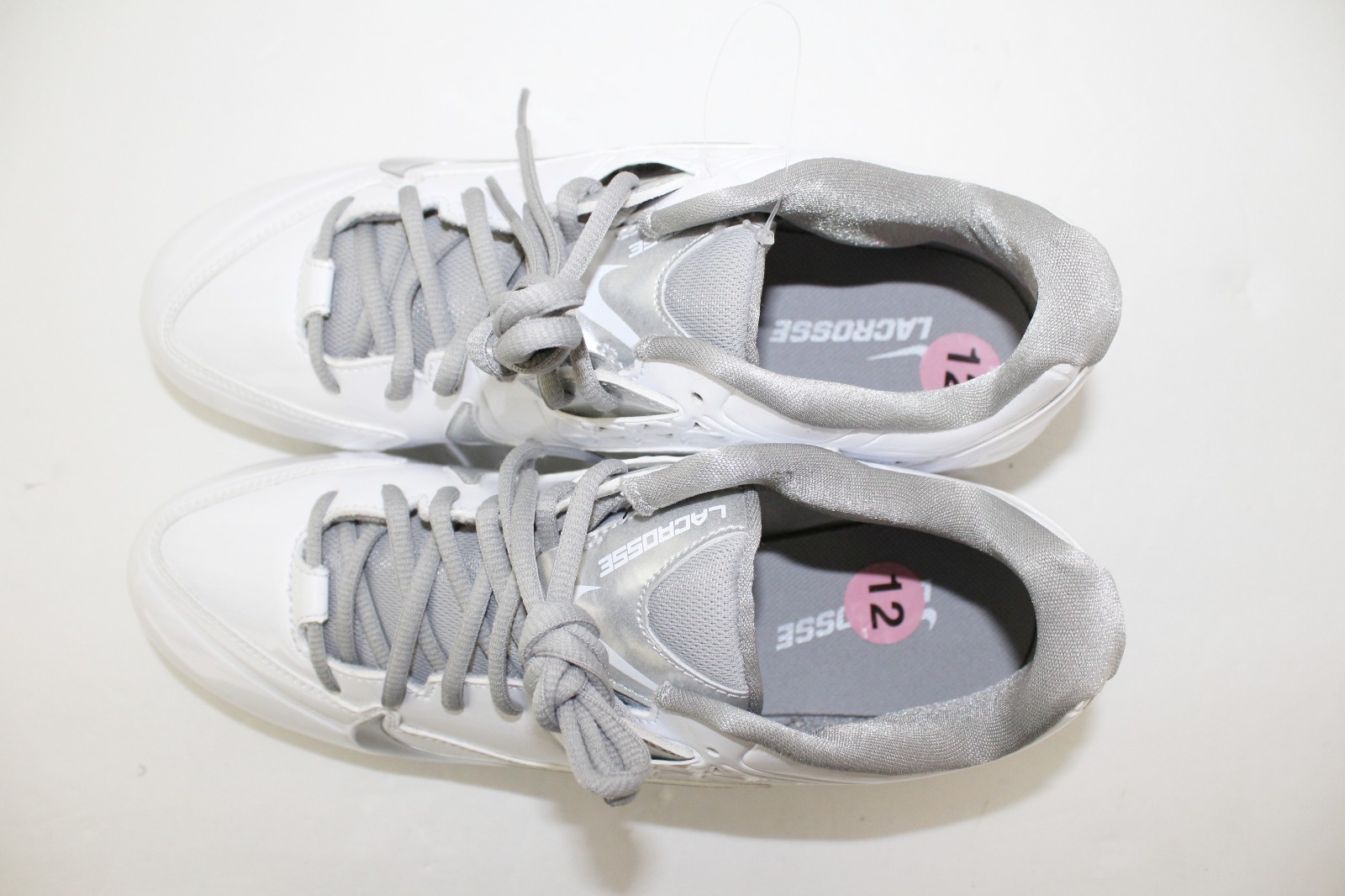 Nike Women’s Speedlax Lacrosse LAX Cleats Shoes – White Silver – Size 12