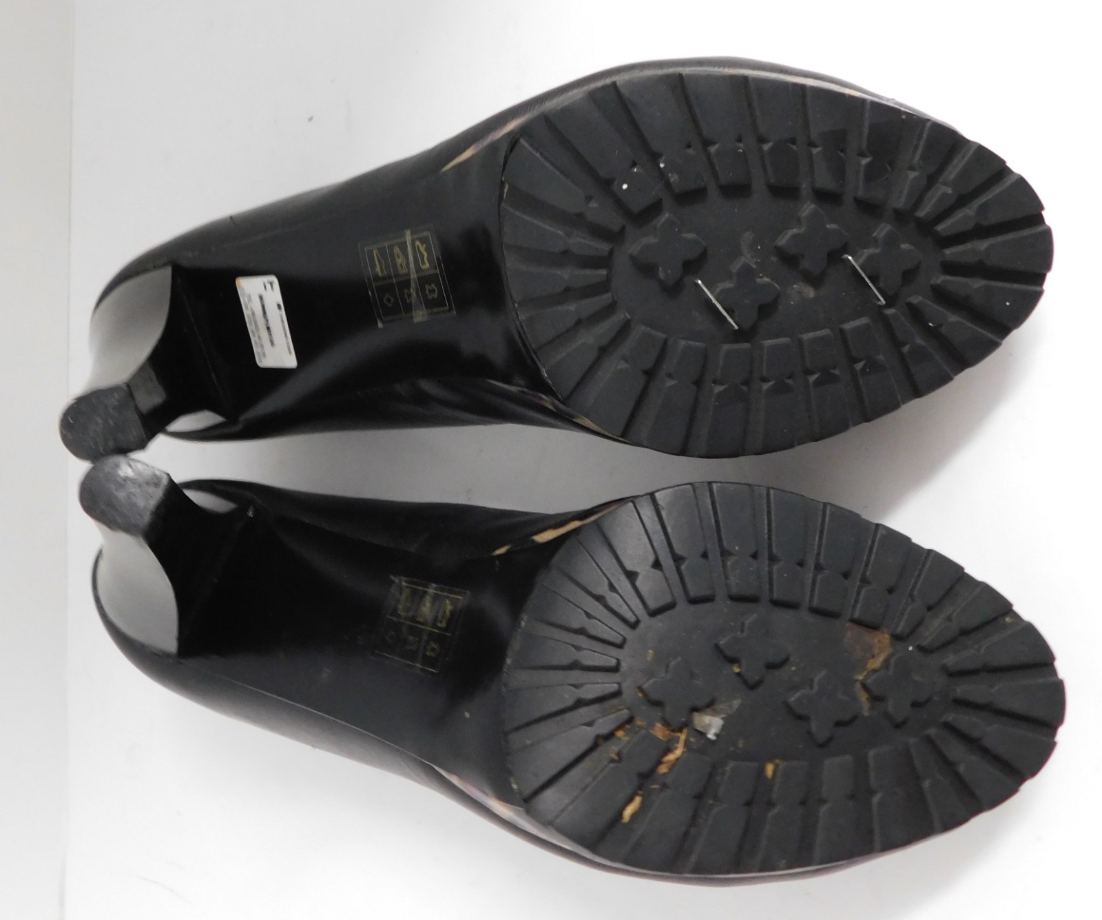 Just Cavalli Black Leather Pump Open Toe Heels Leopard Trim 39