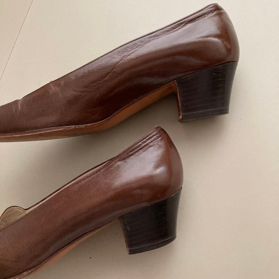 CHANEL vintage Women’s pumps size 5 Brown and beige Retro Couture Charm France
