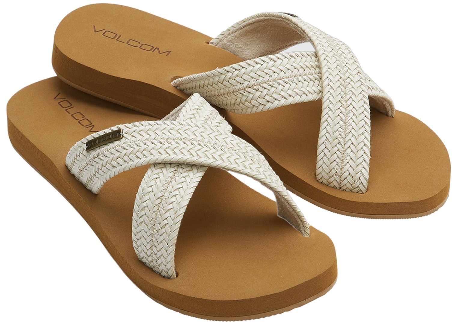 Volcom Double Cross Sandal – Cream – New
