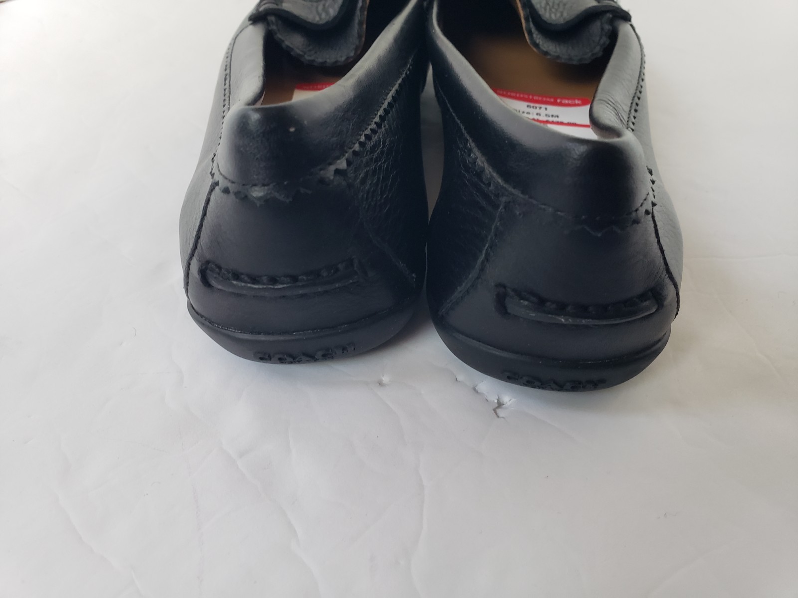 COACH Odette Pebbled Leather Black Driver Loafer Slip On Shoes Size 6.5 NWOB