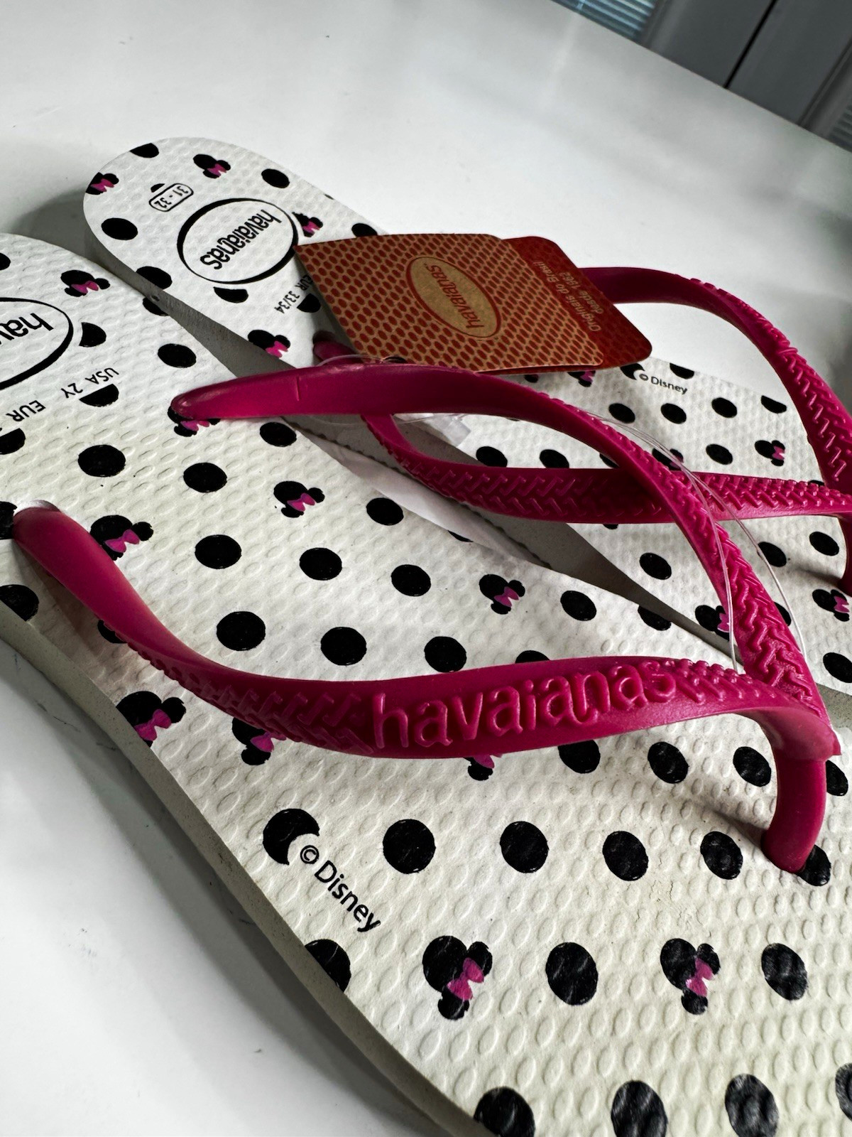 Havaianas Minnie Mouse kids Flip Flop Sandals Polka Dot size 2Y EU 33/34