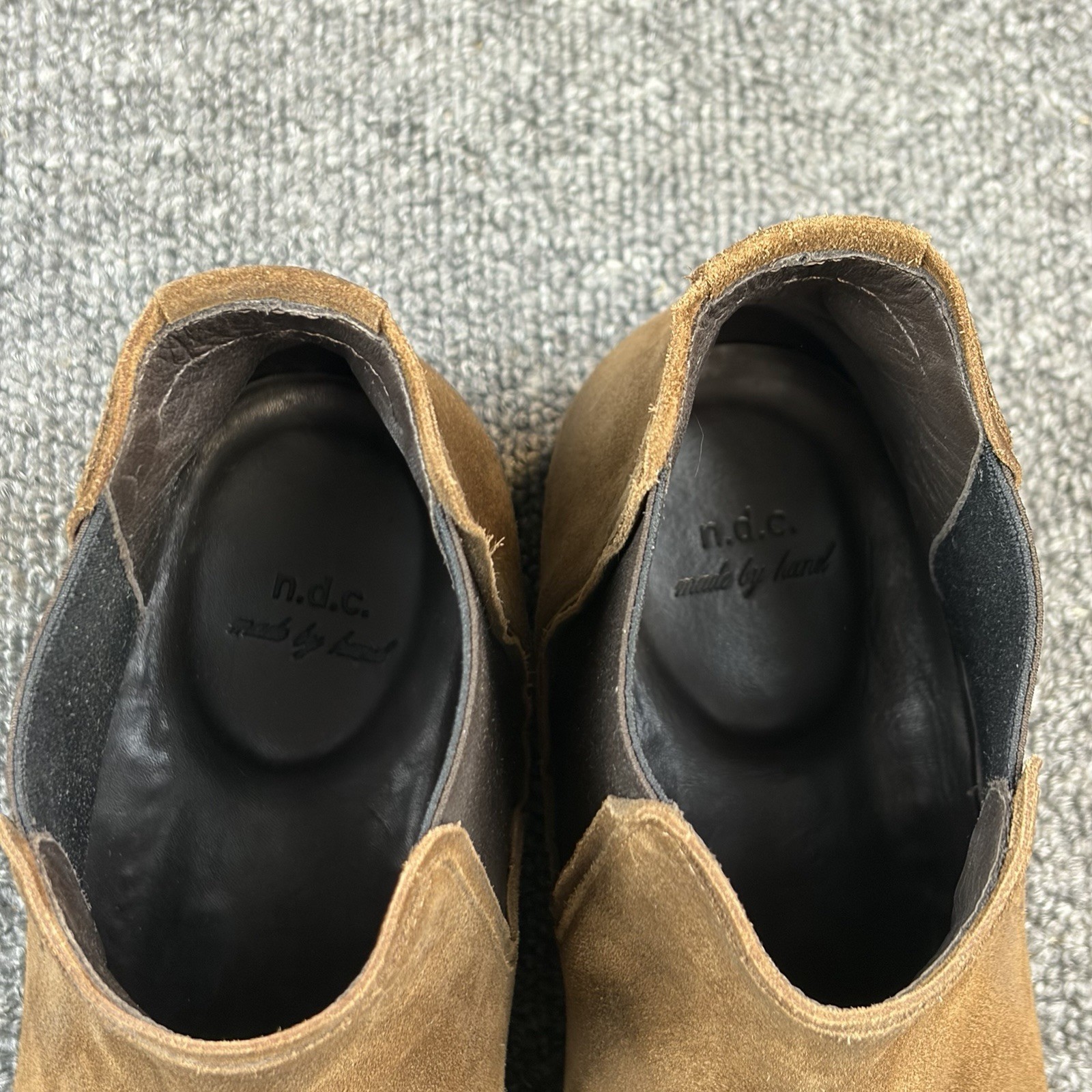 N.D.C. Made by Hand Womens Brown Suede Chelsea Boots Black Size EU 38 US 7