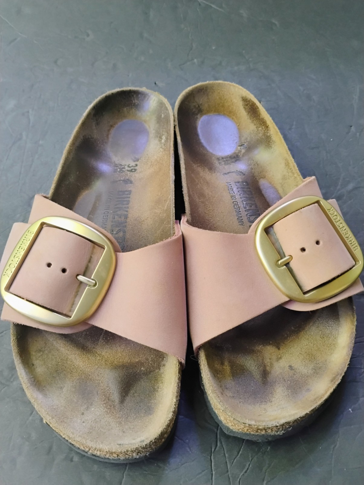 BIRKENSTOCK MADRID BIG BUCKLE SLIDE SANDALS OLD ROSE WOMEN’S SIZE 39 Narrow