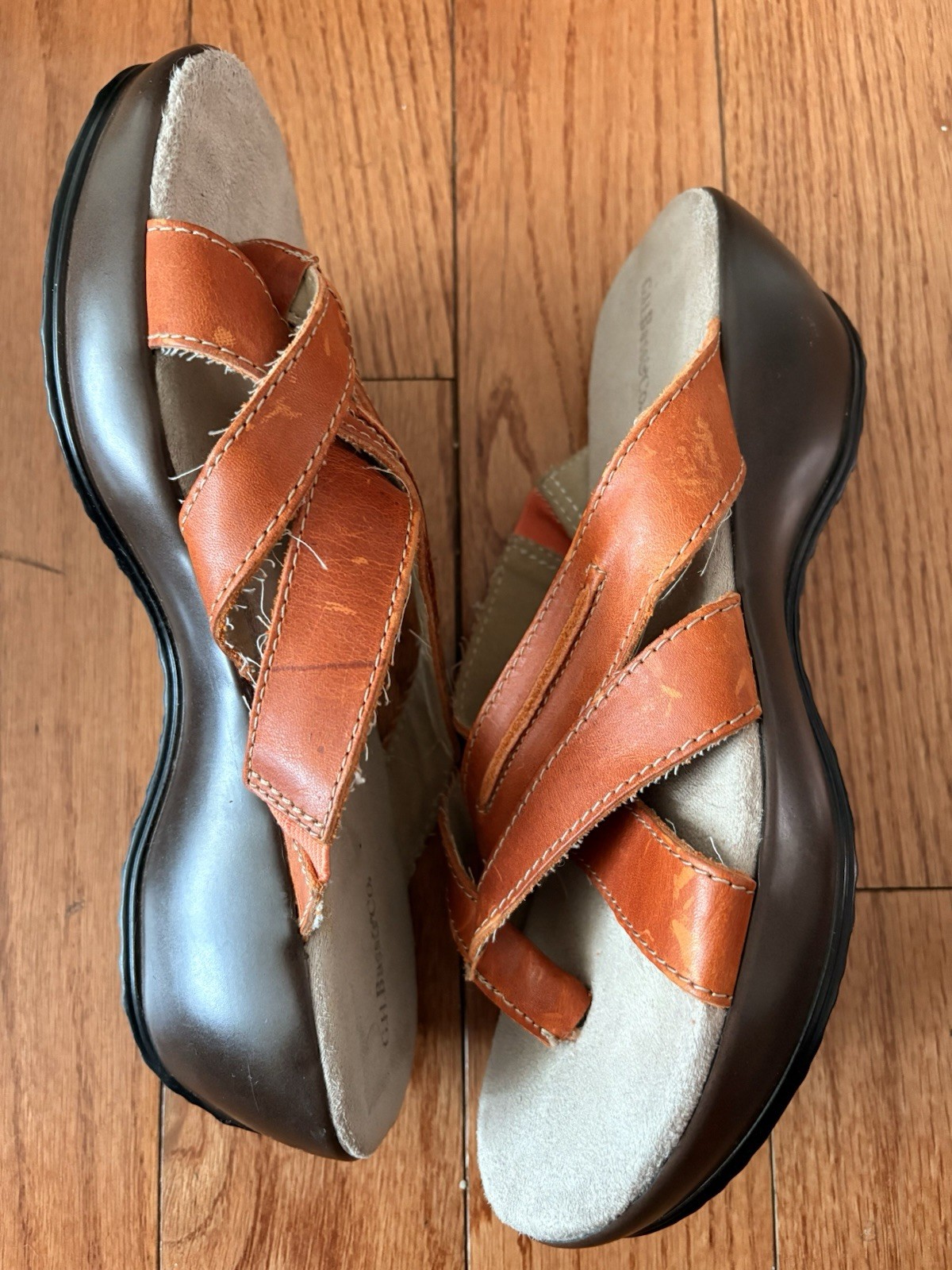 GH Bass & Co. Audriana Women’s Leather Slide Sandals Brown Size 8M