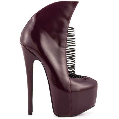 NEW London Trash «Crime» -WAS $230!- size 7 Burgundy, 6.5″ stiletto, 2″ platform