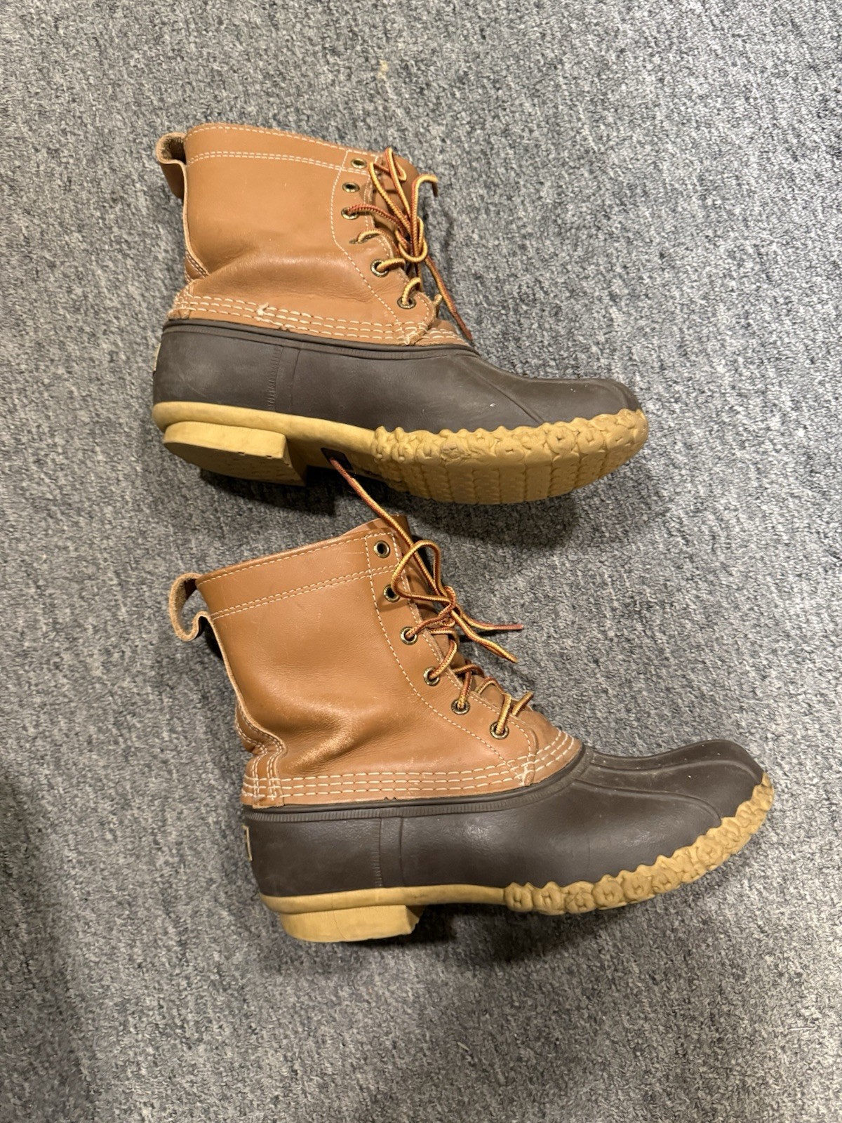 LL Bean Maine Hunting Shoe Women 8 Made In USA Outdoor Duck Leather Brown
