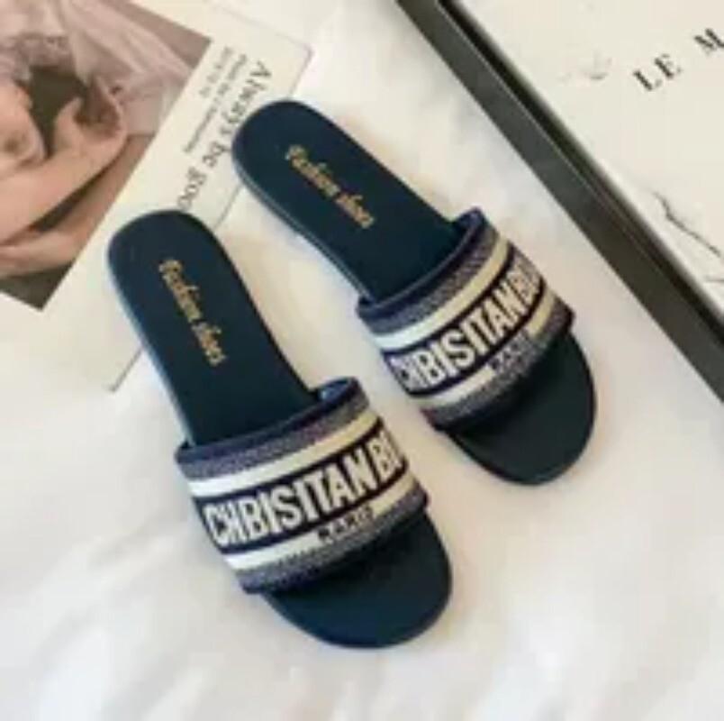 Women Sandals Designer Slippers Luxury Slide Letter Slide Rubber Flat Shoes