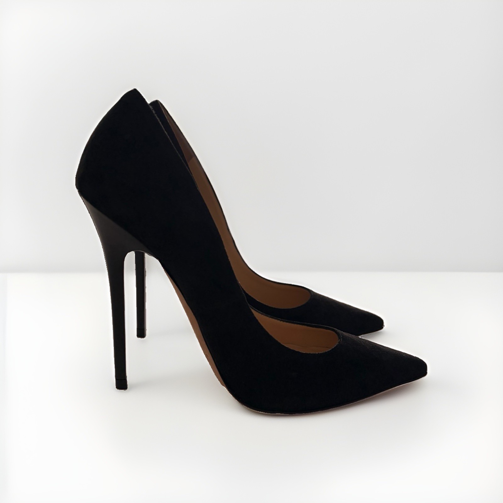 Jimmy Choo Romy 100 Black Suede Pointed Toe Pumps Heels EU 35.5 US 5.5 NWOB