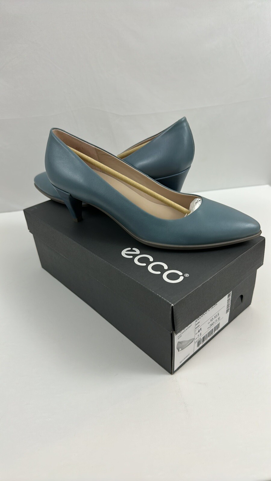 Ecco Women’s Shape 45 Sleek Pointy Pump Arona Blue Leather US 10-10.5 EU 41