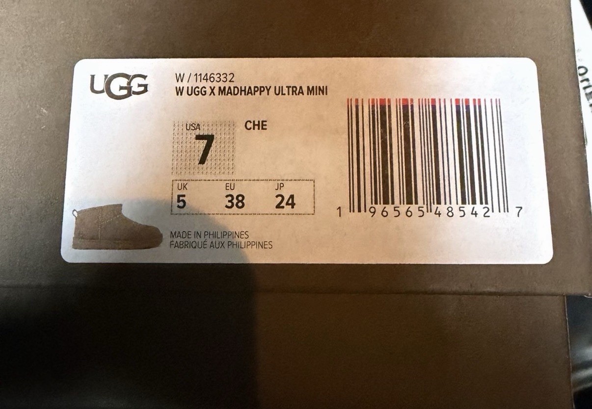 UGG Classic Ultra Mini x Madhappy Chestnut Suede Bootie Women’s US 7