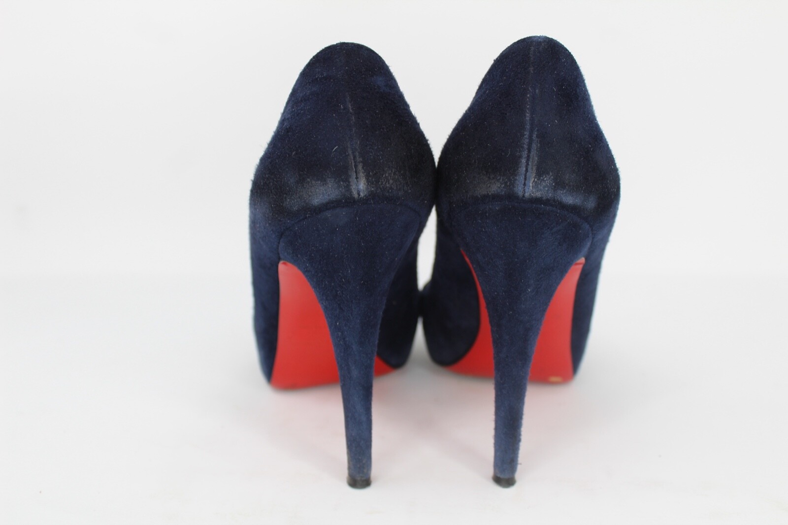 CHRISTIAN LOUBOUTIN Navy-Blue Suede Simple Semi Pointed Toe Pumps, US 6.5 $595