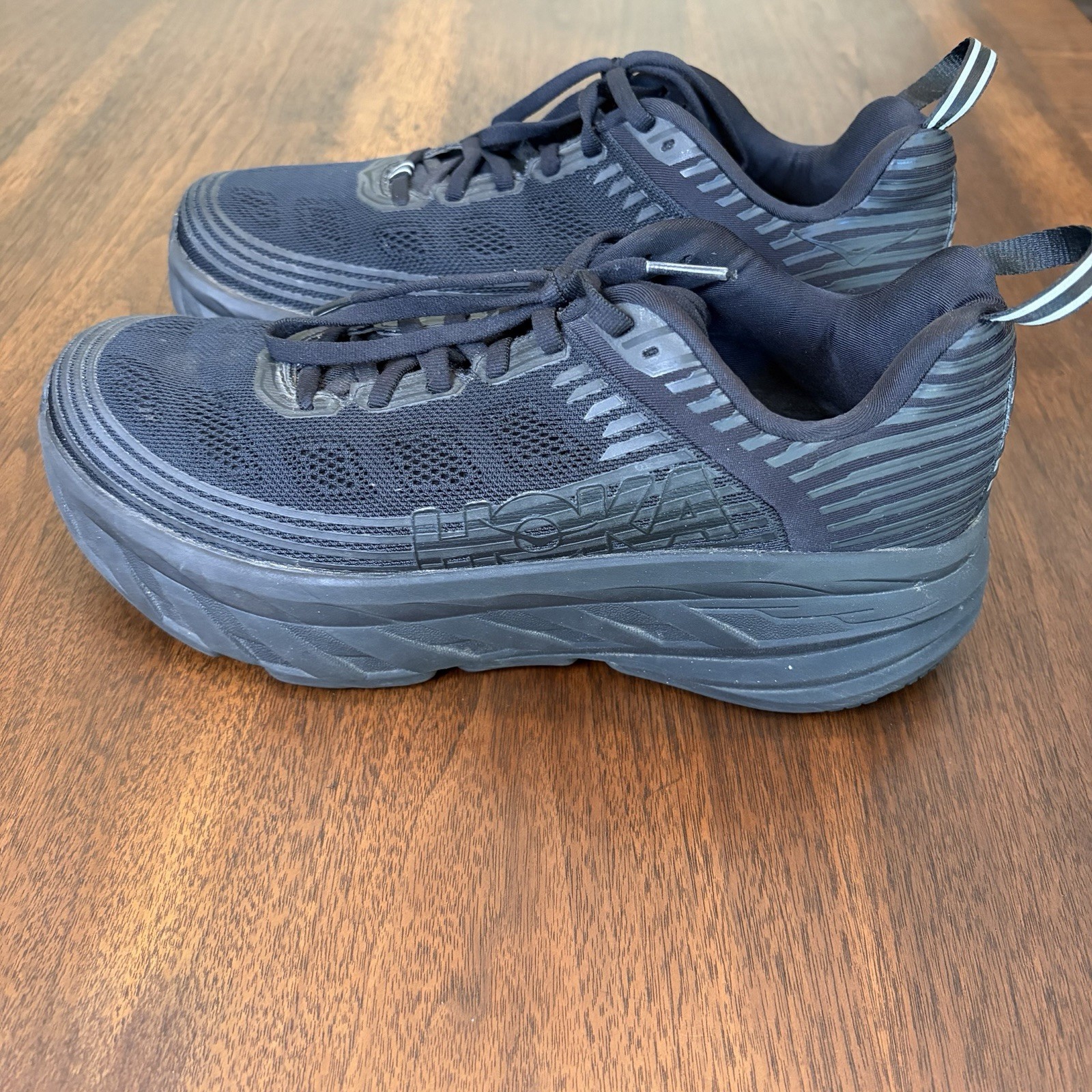 Hoka One One Bondi 6 Women’s Sz 9 Triple Black Running Shoes 1019270 BBLC